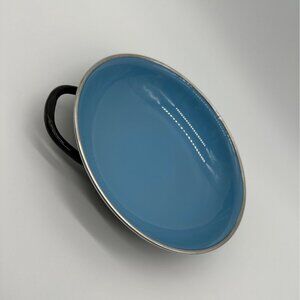 Vintage Blue Enamelware Saute Pan Skillet Yugoslavia Emo Celtic Small 6.25”